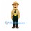 Park Ranger Mascot Costume with Tan Shirt and Green Tie