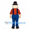 Farmer Mascot Costume with White Beard and Brown Hat