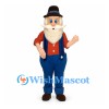 Farmer Mascot Costume with White Beard and Brown Hat