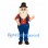 Farmer Mascot Costume with White Beard and Brown Hat