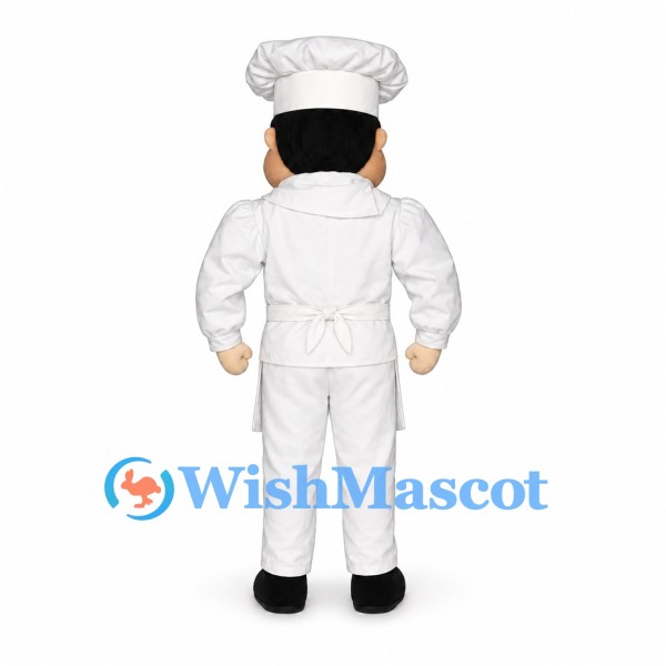Chef Mascot Costume with White Uniform and Apron