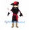 Pirate Mascot Costume with Black Beard and Red Feather Hat