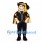 King Mascot Costume with Black Suit and Gold Cape