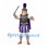 Gladiator Mascot Costume with Purple Cape and Silver Armor