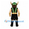 Viking Mascot Costume with Orange Beard and Green Helmet