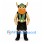 Viking Mascot Costume with Orange Beard and Green Helmet