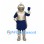 Knight Mascot Costume with Silver Armor and Blue Tunic