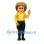 Cowgirl Mascot Costume with Yellow Shirt and Brown Hat