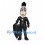 Knight Mascot Costume with Black Armor and Silver Helmet
