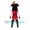 Pirate Mascot Costume with Red Vest and Black Tricorn Hat