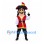 Pirate Mascot Costume with Red Vest and Black Tricorn Hat