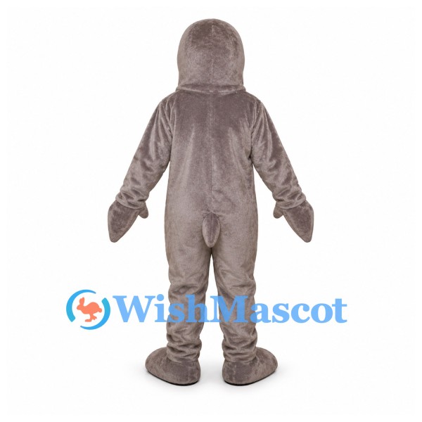 Seal Mascot Costume in Gray Brown with Flipper Hands