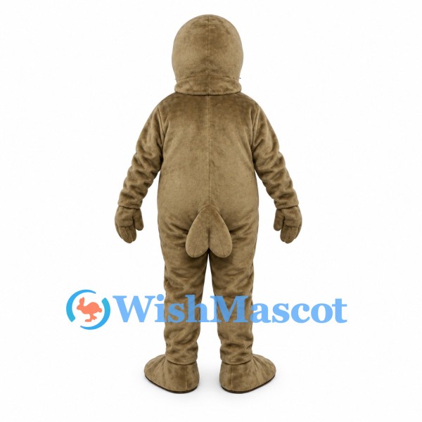 Seal Mascot Costume in Tan with Rounded Head and Muzzle