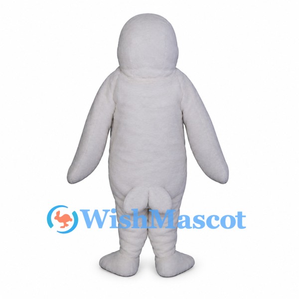 Seal Mascot Costume in White with Rounded Body