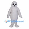 Seal Mascot Costume in White with Rounded Body