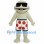 Seal Mascot Costume with Black Sunglasses and Red Polka Dot Shorts