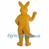 Kangaroo Mascot Costume in Gold with White Belly and Pouch