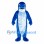 Dolphin Mascot Costume in Blue with White Belly and Back Fin