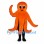 Octopus Mascot Costume in Orange with Multiple Tentacles