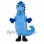 Seahorse Mascot Costume in Blue with Curled Tail and Dorsal Spines