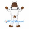 Seal Mascot Costume with White Sailor Uniform and Black Scarf