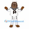Seal Mascot Costume with White Sailor Uniform and Black Scarf