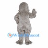 Walrus Mascot Costume in Gray with White Tusks and Whiskers