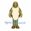 Turtle Mascot Costume in Olive Green with Cream Belly and Shell