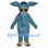 Aardvark Mascot Costume in Blue with Long Muzzle and Large Ears
