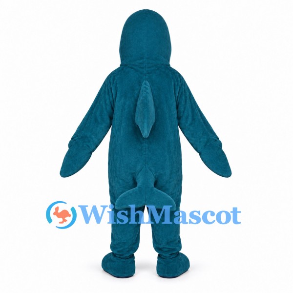 Dolphin Mascot Costume in Teal with Cream Belly