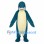 Dolphin Mascot Costume in Teal with Cream Belly