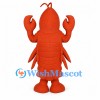 Lobster Mascot Costume in Red with Large Claws and Antennae