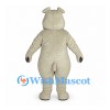 Hippo Mascot Costume in Gray with Large Muzzle and White Teeth