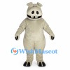 Hippo Mascot Costume in Gray with Large Muzzle and White Teeth