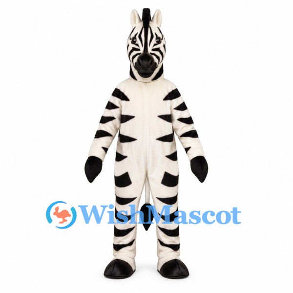 Zebra Mascot Costume with Black and White Stripes
