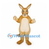 Kangaroo Mascot Costume in Tan with Cream Belly and Rounded Pouch