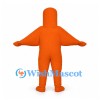 Ghost Mascot Costume in Orange with Black Smiling Face