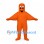 Ghost Mascot Costume in Orange with Black Smiling Face