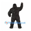 Gorilla Mascot Costume in Black with Muscular Chest and Long Fur