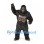 Gorilla Mascot Costume in Black with Muscular Chest and Long Fur