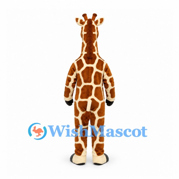 Giraffe Mascot Costume with Brown Patch Pattern and White Muzzle