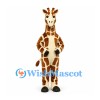 Giraffe Mascot Costume with Brown Patch Pattern and White Muzzle