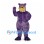 Hippo Mascot Costume in Purple with Tan Muzzle and White Teeth