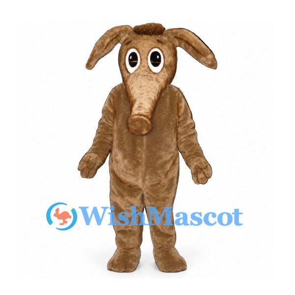 Aardvark Mascot Costume in Brown with Long Muzzle and Large Ears