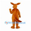 Kangaroo Mascot Costume in Orange Brown with White Belly and Pink Ears