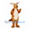 Kangaroo Mascot Costume in Orange Brown with White Belly and Pink Ears