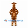 Giraffe Mascot Costume with Brown Patch Pattern and Black Hooves