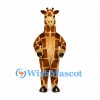 Giraffe Mascot Costume with Brown Patch Pattern and Black Hooves
