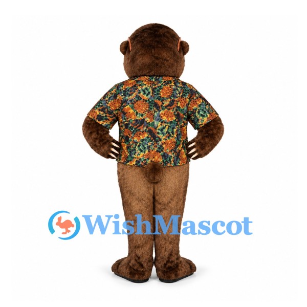 Monkey Mascot Costume with Floral Shirt and Black Sunglasses