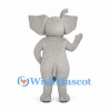 Elephant Mascot Costume in Gray with Large Ears and Raised Trunk